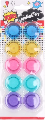 Colorful Round Magnets 3 cm - Set of 10 pcs