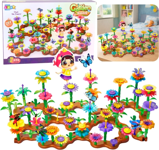 Creative 3D Flower Garden Building Set, 272 pieces