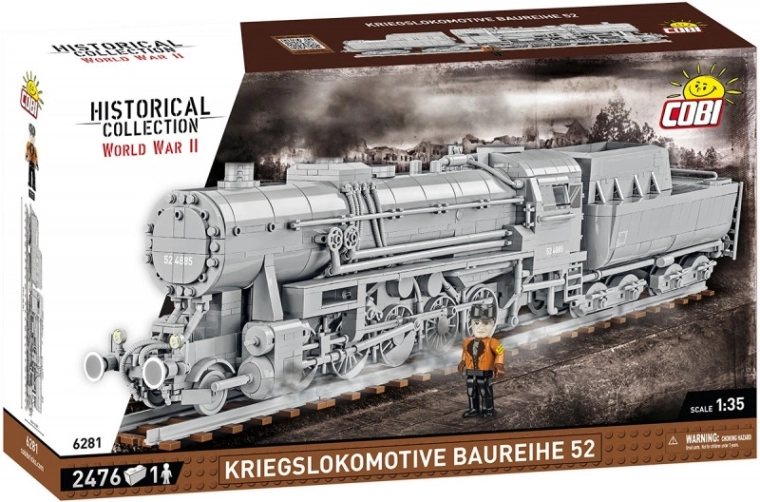 Cobi 6281 World War II 1:35 Steam Locomotive Kriegslokomotive Class 52 with Tender