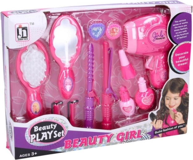 Coffret de maquillage avec sèche-cheveux pour enfants, 12 pièces