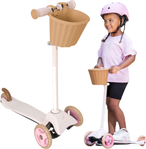 EVO kinderdriewielerstep met mandje Mini Cruiser roze