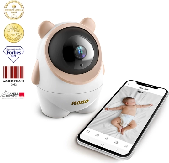 Neno Ami baby monitor with Wi‑Fi and rotating 4 MP camera