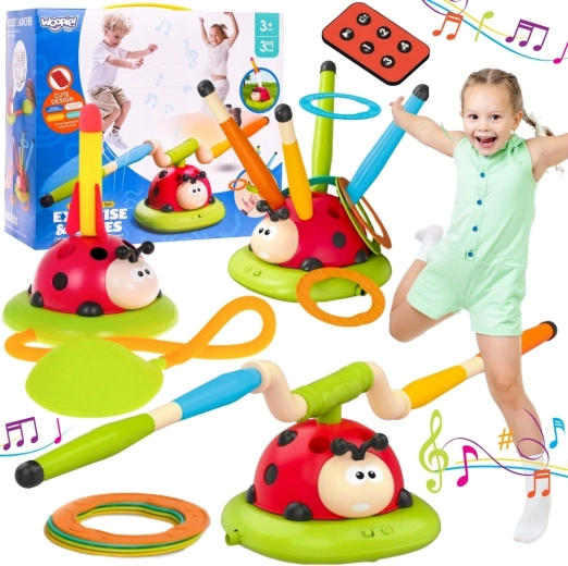 Woopie interactieve 3-in-1 game voor kinderen – springstok, raketlanceerder en ringwerpen Biedronka