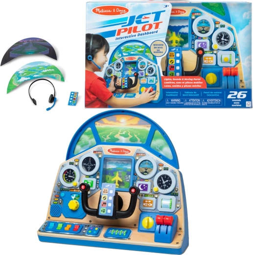 Melissa & Doug cockpit de pilotage interactif – panneau de commande d’avion en bois