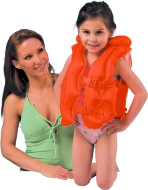 Children’s inflatable swim vest with collar 3–6 years, orange