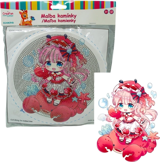 Diamond painting met frame – pop in het rood 20 cm