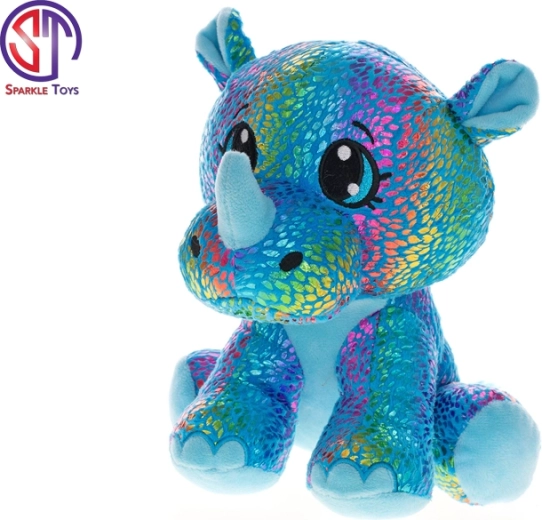 Pluchen neushoorn Star Sparkle 37 cm – blauw