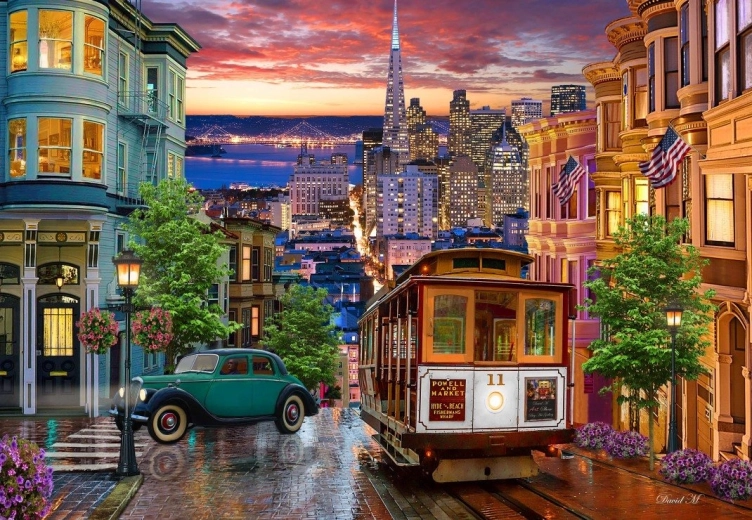 Puzzle Tramway à San Francisco 1000 pièces