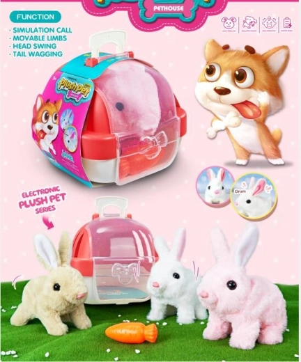 Interactive Plush Bunny with House