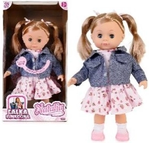 Poupée Natalia parlant polonais 39 cm en veste bleu foncé