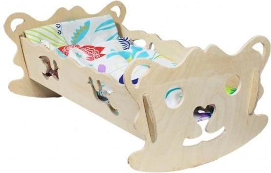 Wooden doll cradle
