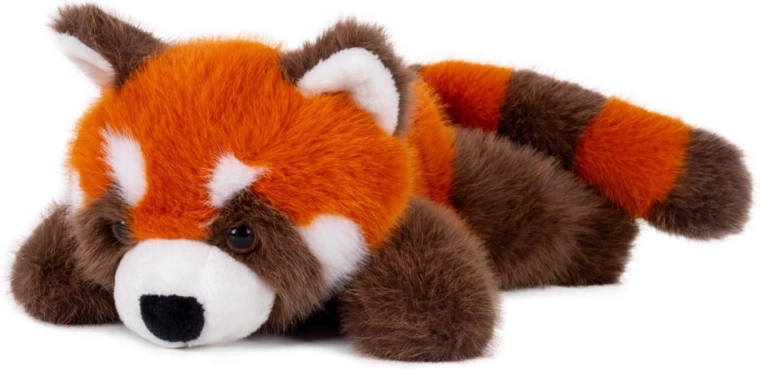 Pluchen rode panda liggend 17 × 37 cm