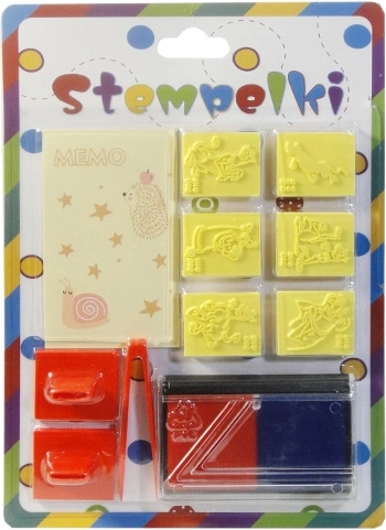 Colorful Stamp Set with Sponge and Tweezers