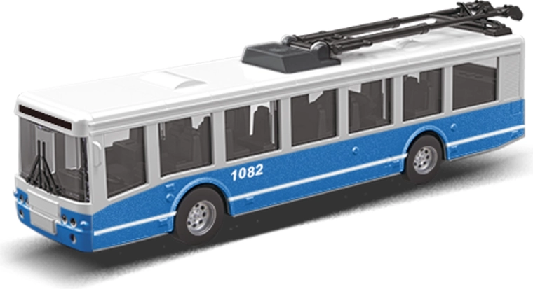 Blue Trolleybus Public Transport 16 cm