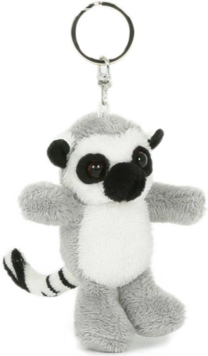 Plush ring-tailed lemur keychain 7 × 8 cm