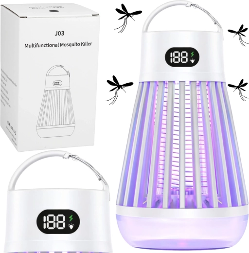 Electric insect killer lamp with UV light, white