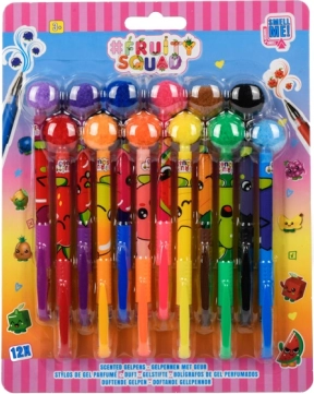 Scented Gel Pens with Pom-Poms 12 pcs