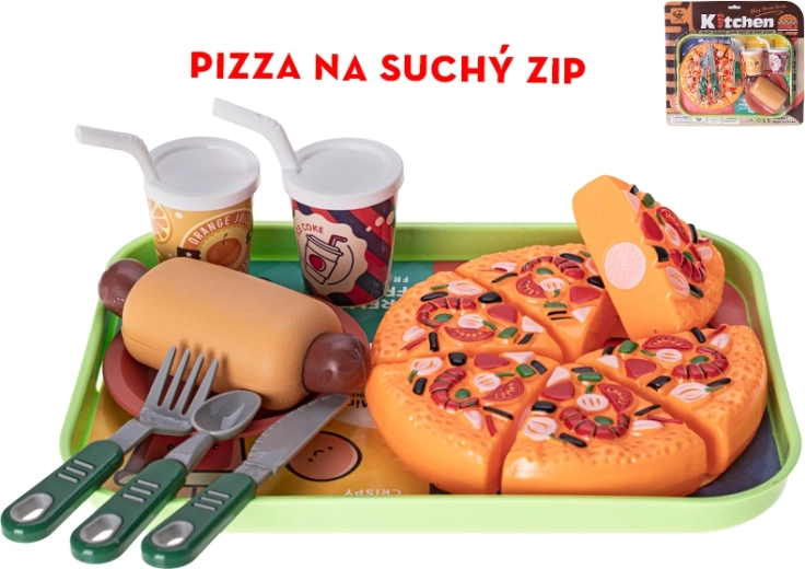 Set de restauration rapide pour enfants avec pizza à scratch et hot-dog