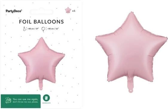 Roze matte folieballon ster 48 cm