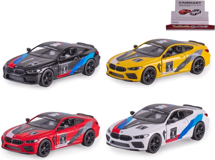 Metallmodellauto BMW M8 Competition Coupé 1:38 mit Pull-Back-Antrieb
