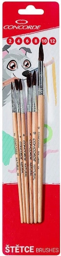 Set of Round Brushes CONCORDE Natural, 6 pcs