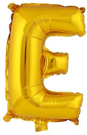 Folieballon letter E 30 cm goud