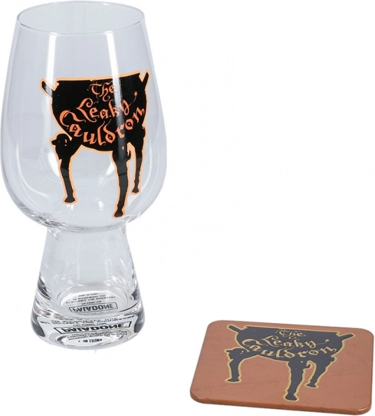 Set glas en onderzetter Lekke Ketel Harry Potter