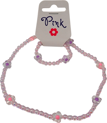 Jewelry-making set for necklace and bracelet – pearl-like beads for kids
