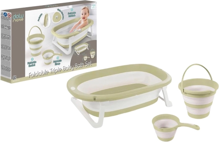 Ensemble de bain pliable Dolu 3 pièces – baignoire, seau et louche de rinçage