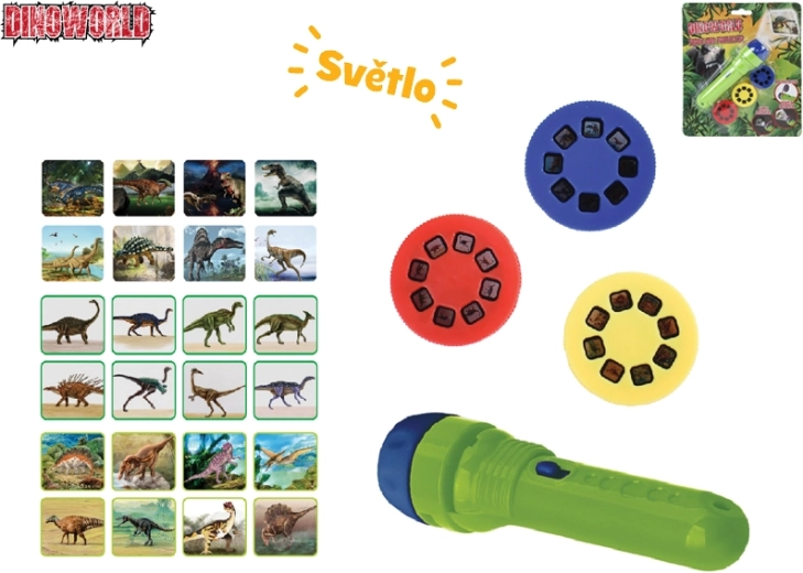 Dinoworld-Projektor-Taschenlampe mit Dinosauriern, 24 Bilder
