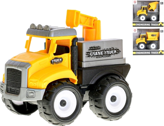 Voiture de chantier à inertie – bétonnière, benne basculante ou grue