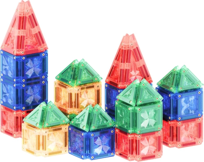 Cleverclixx magnetische bouwset mini tiles intense pack 28 stuks