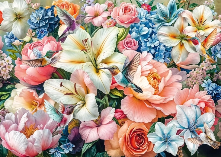 Puzzle Fleurs pastel 1000 pièces SCHMIDT