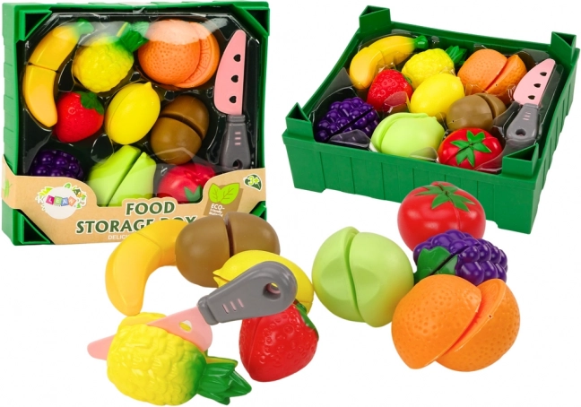 Fruit Cutting Set in a Crate – 9 pcs, Green Knife