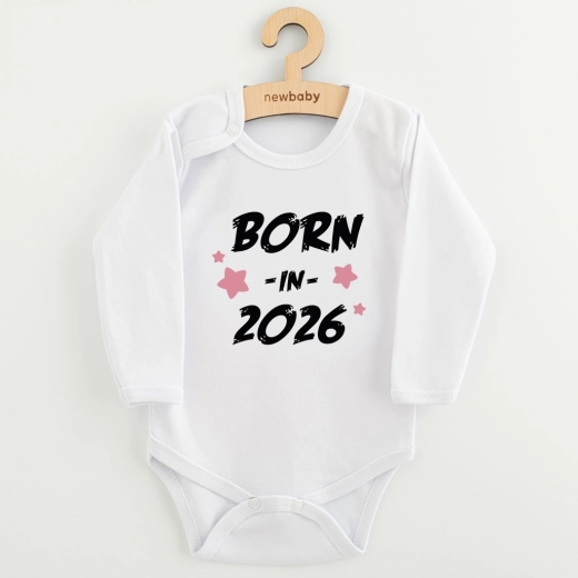Baby bodysuit with print New Baby Born in 2026, pink