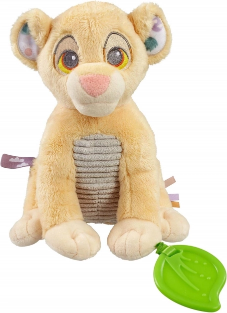 Jouet d’éveil en peluche DISNEY Le Roi Lion Simba avec anneau de dentition