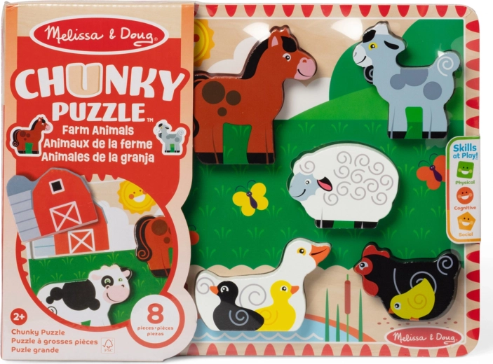 Houten chunky puzzel boerderij MELISSA & DOUG