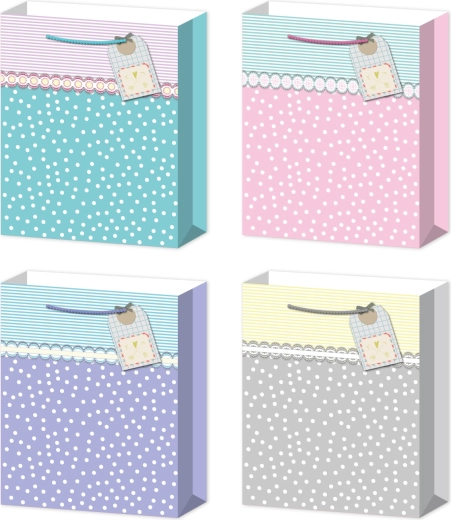 Gift Bag M pastel with bubbles