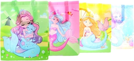Gift bag with mermaid motif, plastic, 31 × 25 × 11 cm