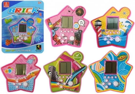 Pocket-elektronisch spel TETRIS in stervorm – paars