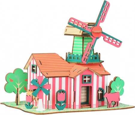 Woodcraft Wooden 3D Puzzle Tulip Ranch