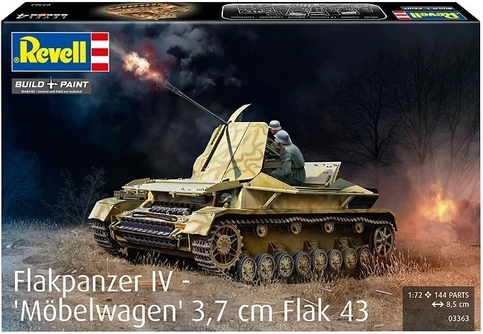 Plastic modeltank Flakpanzer IV 3,7 cm Flak 43 (1:72)