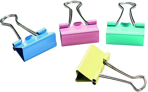 Colored binder clips 25 mm in jar (48 pcs) CONCORDE