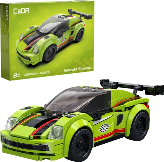 Bouwset CaDA raceauto Emerald Shadow, 158 stukjes