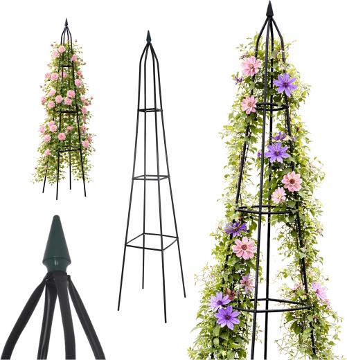 pergola de jardin en métal – support conique pour plantes grimpantes et rosiers