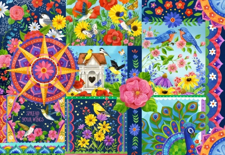 Puzzle Couleurs du printemps 1000 pièces BLUEBIRD