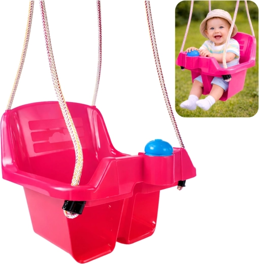 Rosa Baby-Schaukel mit Eimersitz