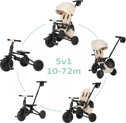 Qplay Nova Max 5-in-1 Tricycle Beige