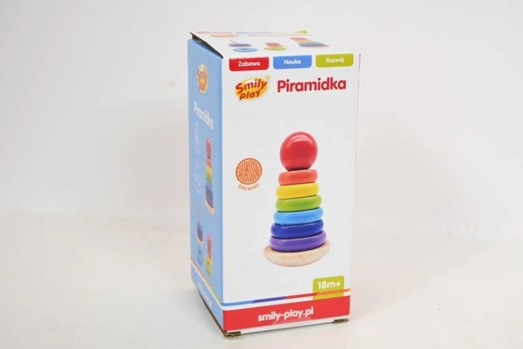 Smily Play Wooden Roly-Poly Stacking Pyramid