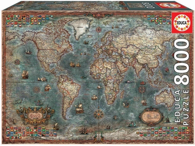 Educa Puzzle Carte Politique du Monde 8000 pièces